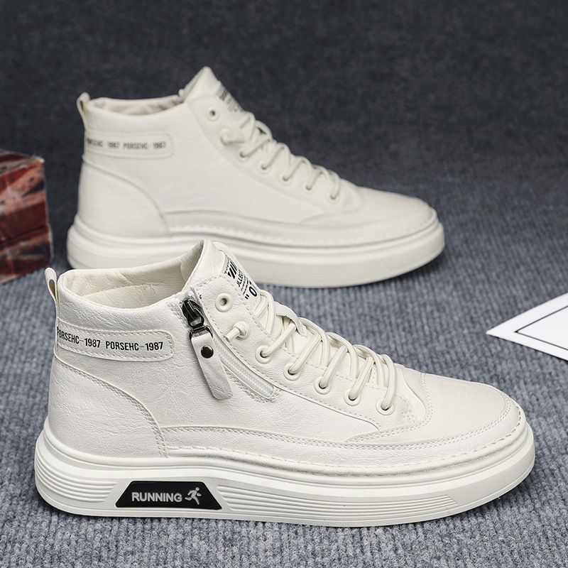 Zapatos de hombre de alta calidad de tendencia de otoño y invierno 2024 nuevos zapatos de skate con cremallera para hombres con zapatos deportivos casuales de moda para estudiantes