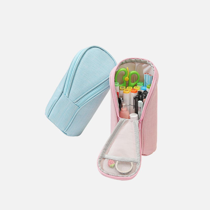 solid color capacious pencil case for students