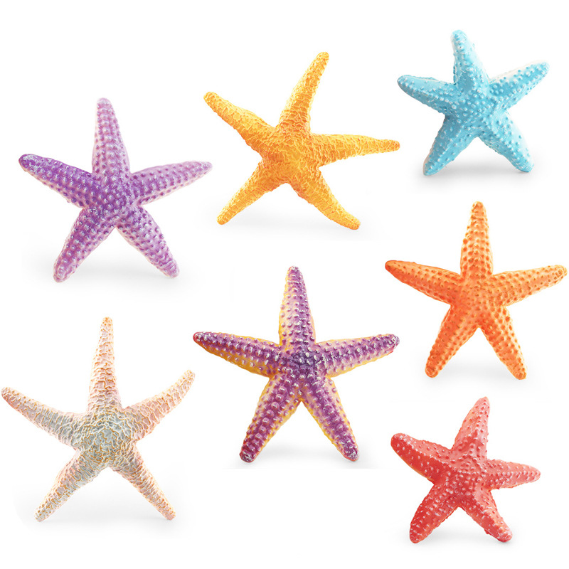 Transfronterizo Nueva simulación de la vida marina de cinco ángulos de las estrellas de mar de trinquete animal variedad de estrellas de mar decoración estática juguetes de playa