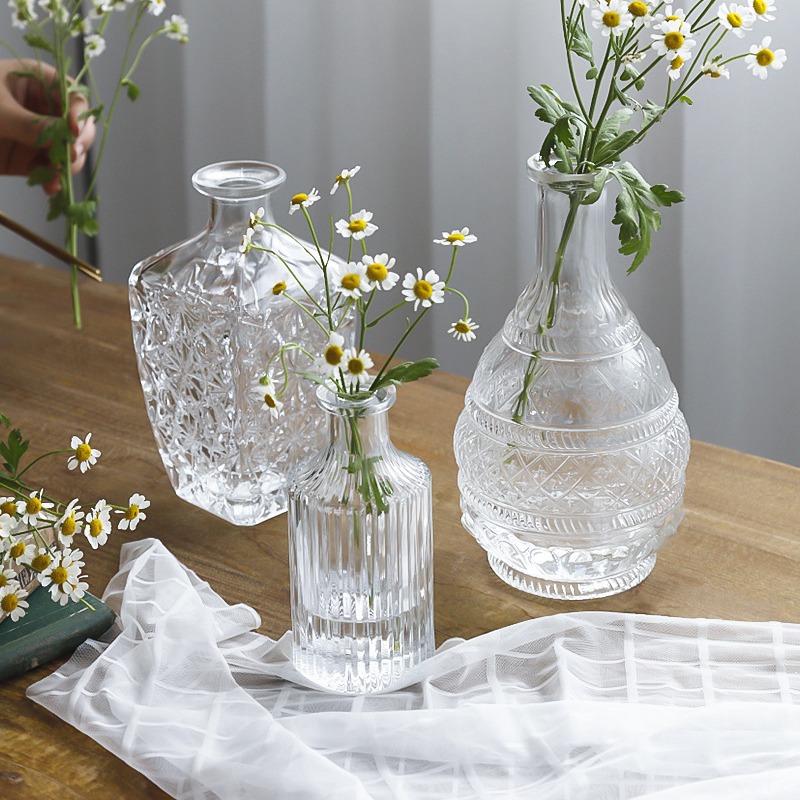 Retro transparent glass brand decorations flower-shaped for living…