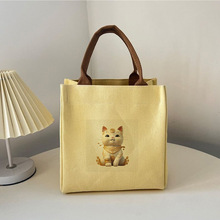 跨境风潮小熊款乐天日韩卡通图案印花购物袋手提袋单肩手提帆布包