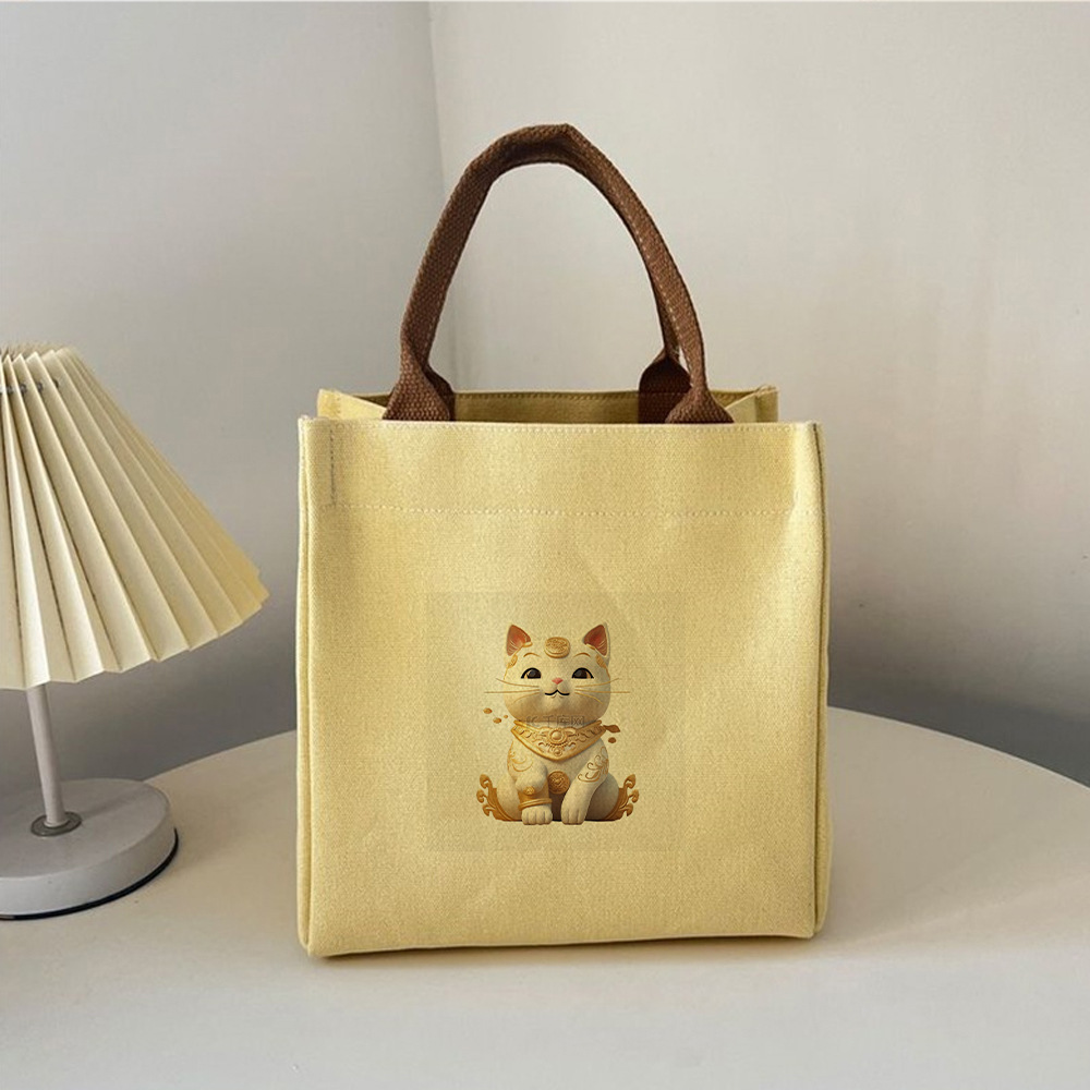 跨境风潮小熊款乐天日韩卡通图案印花购物袋手提袋单肩手提帆布包