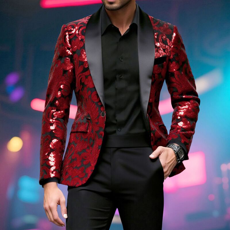 Amazon Best-Selling Dress Men's Velvet Sequin Green Fruit Collar Suit Jacket Men's Stage Performance Nightclub Dress Amazon Best-Selling Dress Men's Velvet Sequin Green Fruit Collar Suit Jacket Men's Stage Performance Nightclub Dress