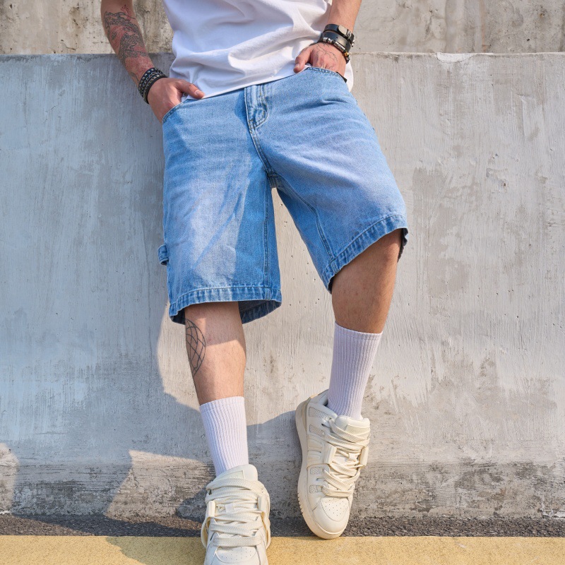 New Men's Summer Shorts, Fashionable and Handsome Quarter Pants, Street Men's Denim Shorts