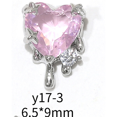 En línea popular LZ estrella mango circón joyería de uñas al por mayor amor cadena arco Rosa diamante decoración de uñas