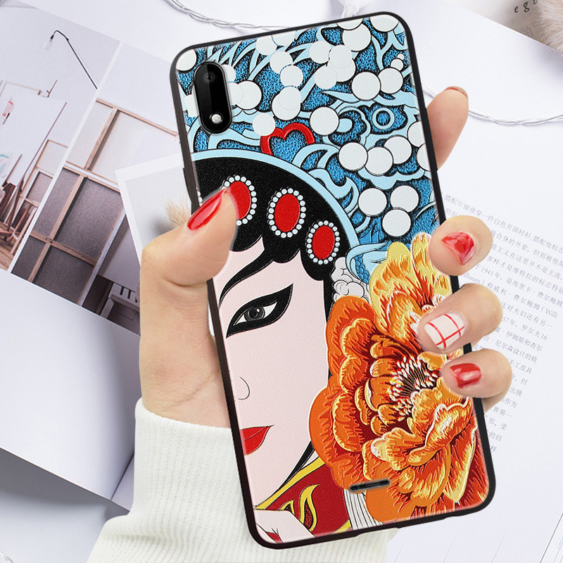 Wiko Y50 Black Longxiang Embossed Soft Case Black Painted Protective Case Distinctive Creative All-inclusive tpu Retro Chinese Style