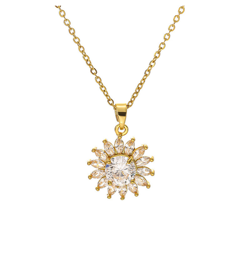 Gold Sunflower Necklace Image 8