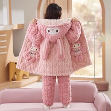 【三层夹棉加厚】女童睡衣冬季加厚款珊瑚绒三层夹棉款宝宝冬睡衣