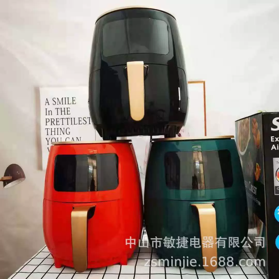 6L空气炸锅英文空气炸锅外贸出口家用多功能触屏大容量无油烟薯条