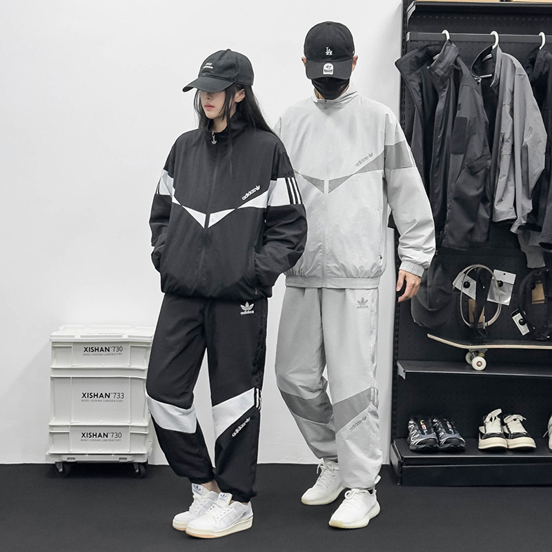 2025 Spring and Autumn Men's Sports Suit Loose Work Jacket Leaf Youth and Middle-Aged Hooded Cardigan Casual Jacket