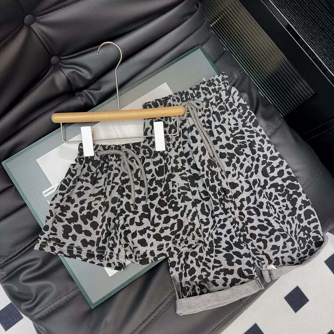 儿童短裤亲子款豹纹裤长裤夏季宝宝洋气休闲裤冰垂百搭女童阔腿裤