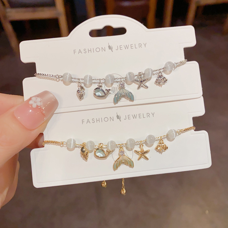 Summer New Style Fashionable Small Fresh Starfish Fishtail Beaded Bracelet Light Luxury Simple Versatile Design Hand Jewelry Summer New Style Fashionable Small Fresh Starfish Fishtail Beaded Bracelet Light Luxury Simple Versatile Design Hand Jewelry