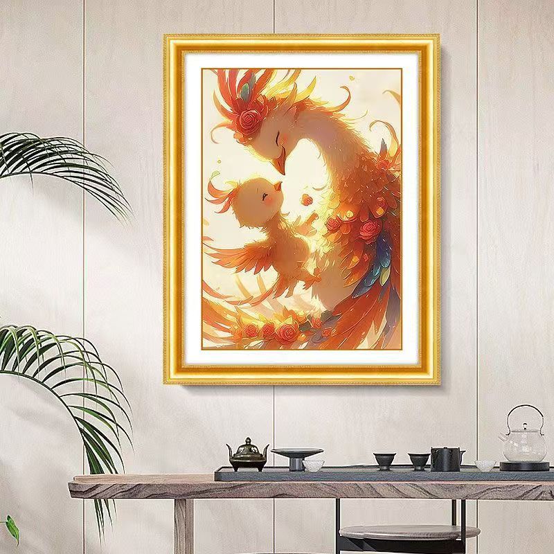 Mona Lisa Real Cruz Madre e hijo caricatura profunda lindo bordado a mano 29 colores bordados sin gancho borde