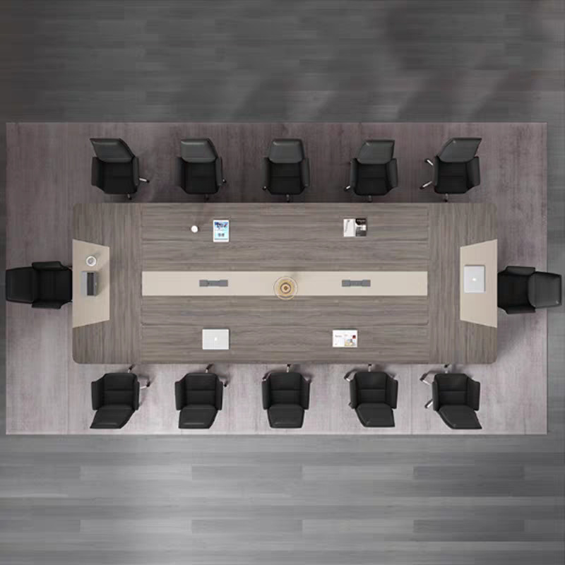 Mesa de conferencia grande, mesa larga, mesa de negociación moderna simple, tablero rectangular, combinación de mesas y sillas de oficina, fabricante