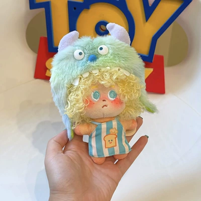 Pluş açarlıqlar: Curly Hair Plush Doll - gradient-little-su-yellow-explosion-pendant