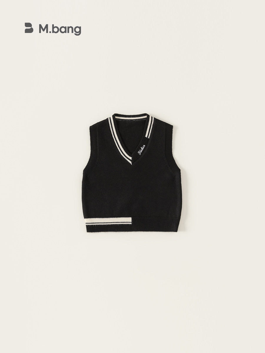 Youbao ropa para niños suéter para niños chaleco de invierno nuevo chaleco para niños pequeños y medianos estilo de otoño e invierno chaleco de punto con cuello en V todo fósforo