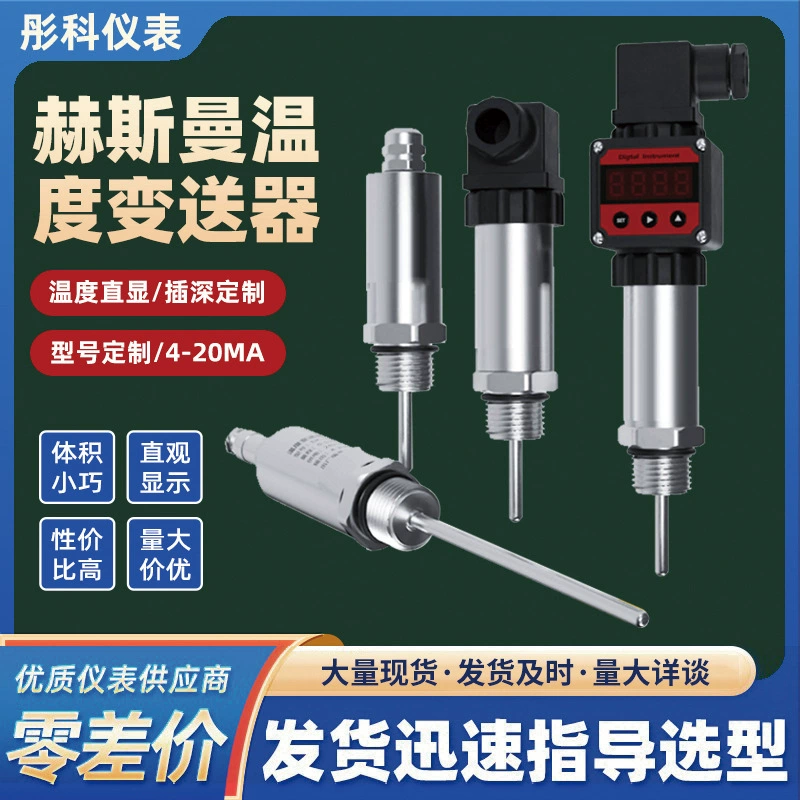 Интегрированный преобразователь температуры Hesmann 4-20mA Цифровой подключаемый тепловой резистор PT100 Датчик 0-10V