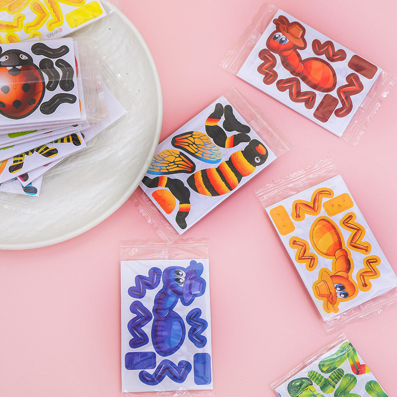 Papel DE LOS NIÑOS rompecabezas de insectos tridimensional juguetes educativos hechos a mano DIY rompecabezas juguetes Kindergarten Regalos Al Por Mayor