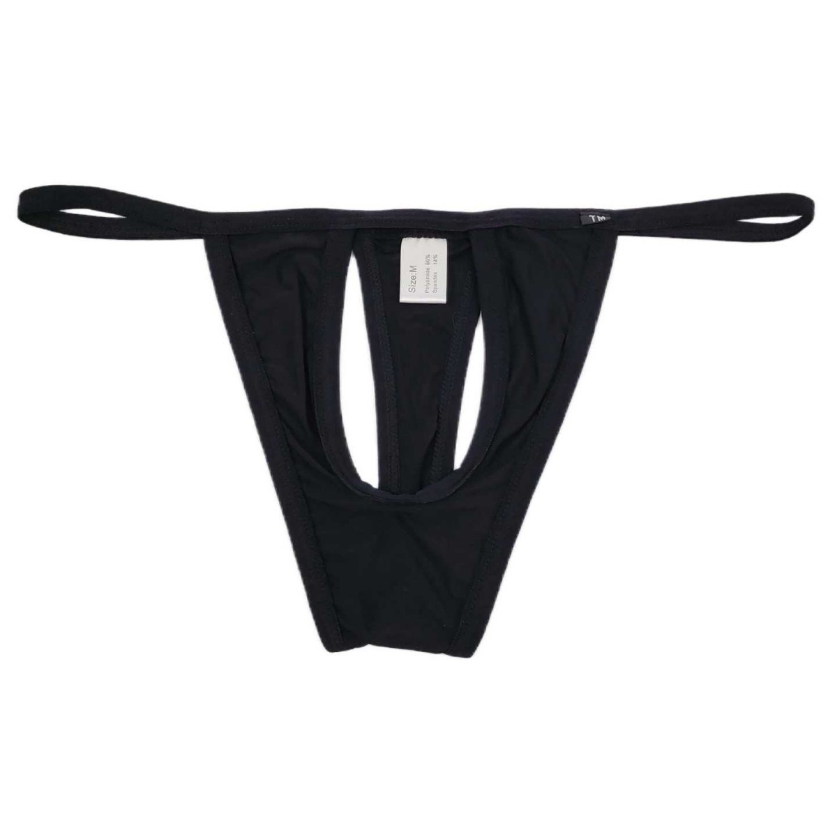 Men's thong underwear men's sexy underwear tight front hollow thin belt ice silk low waist men's elastic T pants