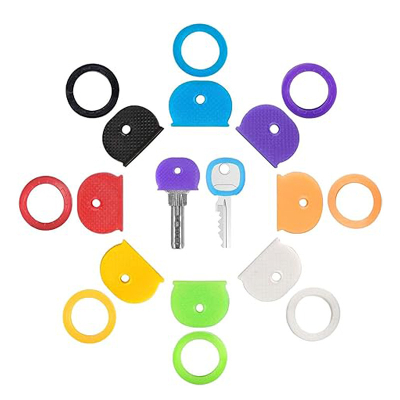 Cross-Border Hot Selling Color Key Cover Soft Silicone Elastic Key Ring Elastic Color Identification Ring