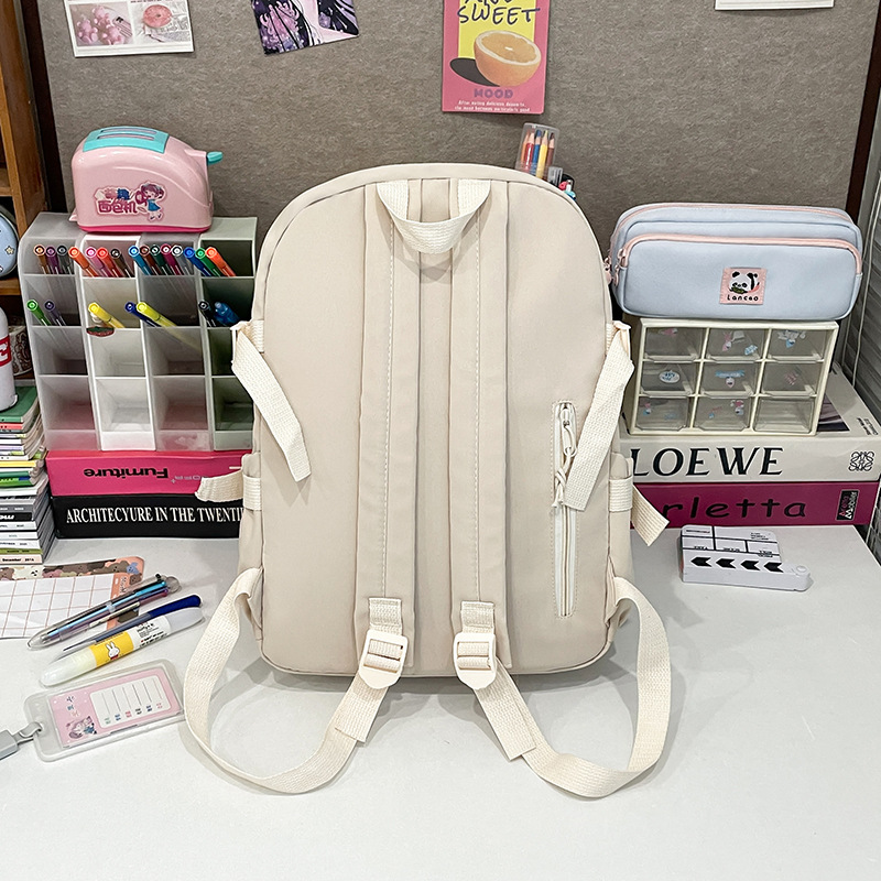 Mochila para estudiantes transfronterizos, color sólido retro, pequeña mochila escolar informal fresca, mochila para computadora para estudiantes de secundaria, mochila para estudiantes universitarios