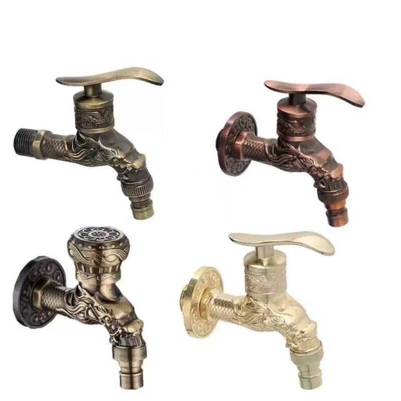 Cross-Border Antique-Style Faucet, Dragon-Shaped Faucet, Balcony Mop Sink, Washing Machine Wall-Mounted Anti-Freeze Universal Faucet Spout