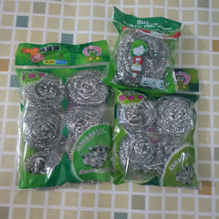 Factory direct supply of kitchen cleaning non-stainless steel cleaning balls, dishwashing pot brushes, 6-pack steel wire balls, large size