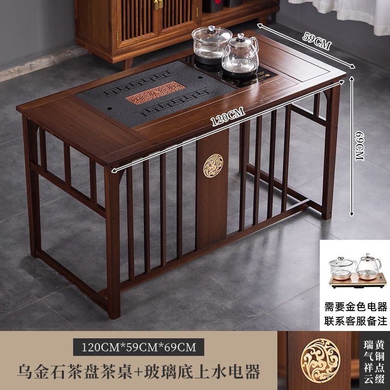 Mesa de té de oficina de balcón pequeña mesa y silla doméstica combinación de hervidor de agua en un conjunto completo de madera maciza nuevo estilo chino batería húmeda