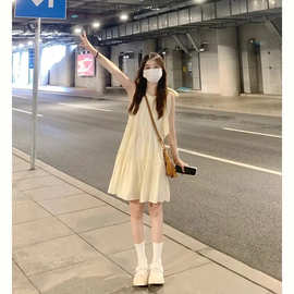 【原版做法】小个子吊带无袖挂脖连衣裙子女夏季海边度假仙女沙滩