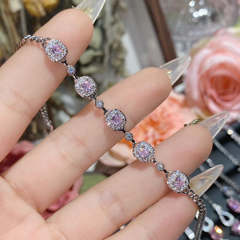 18g Weight Copper Pendant Material Zircon Inlay Material Bracelets Classification Copper Chain Material 1 Piece Quantity Holiday, Daily Occasion Copper Material Heart Shape, Flower, Bow Knot Pattern Women's Gender Inlay Design Cute, Simple Style Style Copper Inlay Heart Shape Flower Bow Knot Zircon Bracelets 14