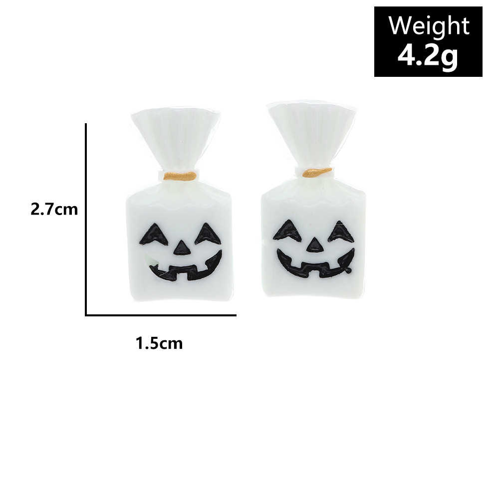 Ez3817 Pendientes Cruzados Europeos Y Americanos Nuevos De Halloween Simulación De Cara Fantasma De Plástico Calabaza Muerte Fantasma Festival Pendientes display picture 19