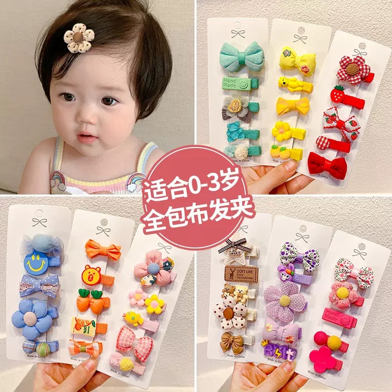Clip de cabello de dibujos animados para bebés, cabello de bebés poco no lesiones, clip de cabello fetal, clip de tela para niñas, clip de cabello de sudor roto, adornamiento para el cabello