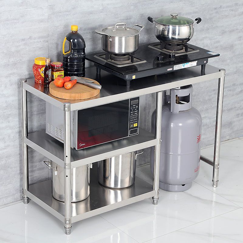 厨房不锈钢置物架新款煤气灶液化气灶台架子收纳神器煤气罐储物架