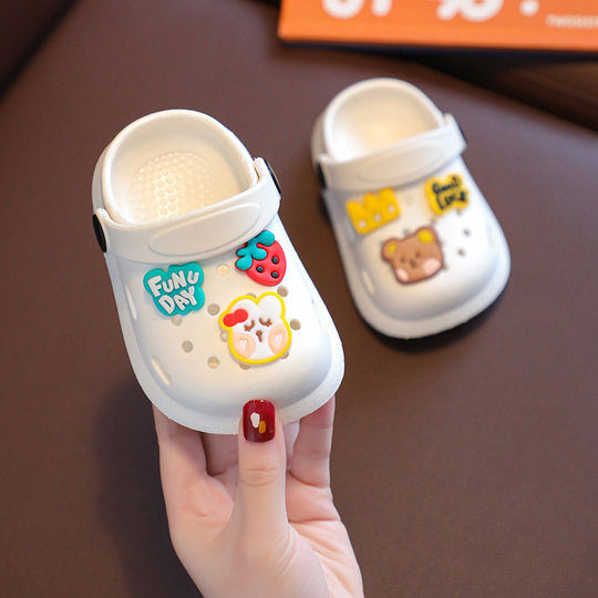 Children's slippers summer girls' cute fruit indoor soft bottom non-slip boys' baby home closed toe sandals hole shoes