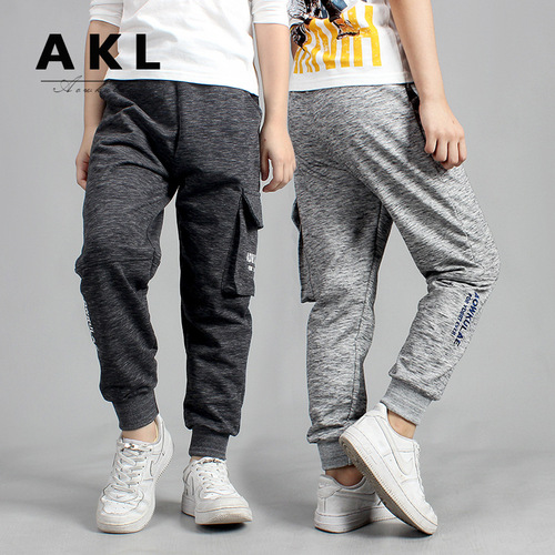 Spring and autumn Korean style new children's casual trousers, medium and large children's embroidered sports overalls, girls' pants wholesale