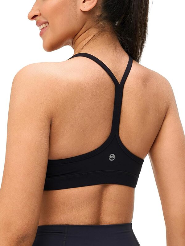 Omwilddo Women's Y-Back Padded Sports Bra, Tie-Up U-Neck, Butter-Soft Low-Impact Workout Bra
