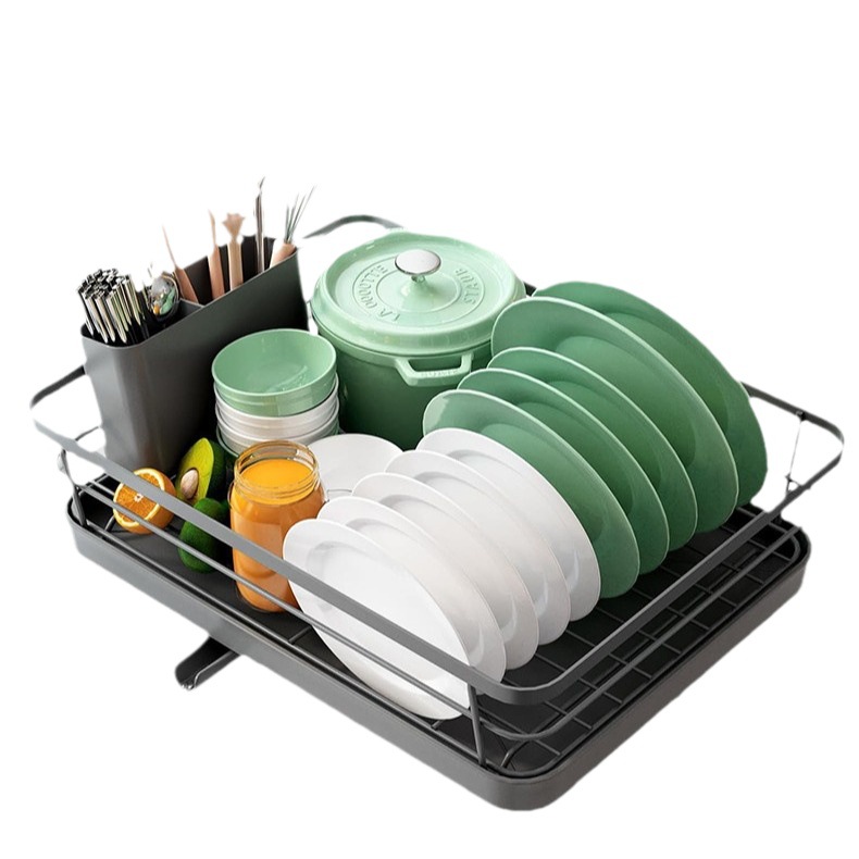 Tazos de cocina de comercio exterior, estantes de agua, fregadero de hierro forjado, estantes de almacenamiento de una sola capa de platos y cubiertos, estantes de cocina