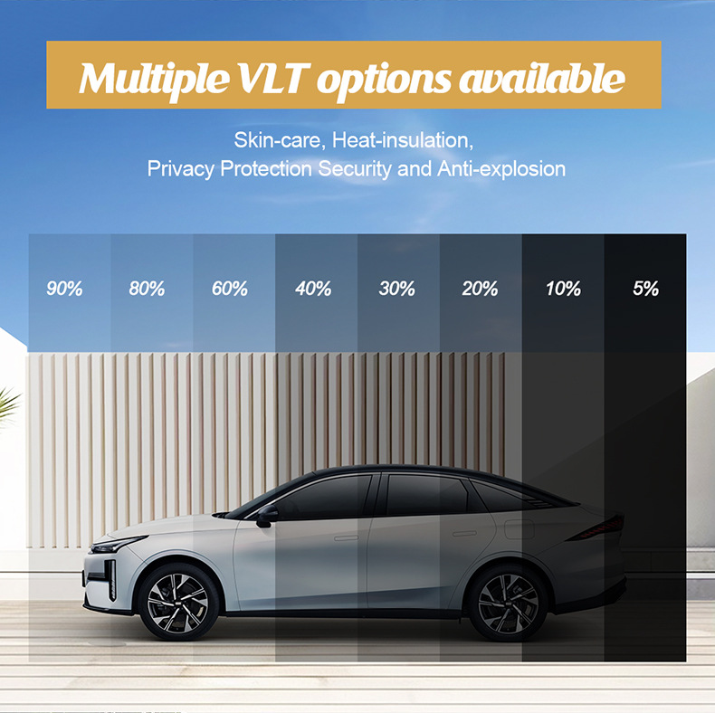 Amazon Cross-Border Best-Selling Car Heat-Insulating Solar Film High-Transparency High-Definition Explosion-Proof Heat-Insulating Film Glass Window Film