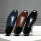New Large Size Cross-border Men's Leather Shoes Korean Fashionable All-match Youth British Pointed Toe Lace-up Business Casual Men's Shoes