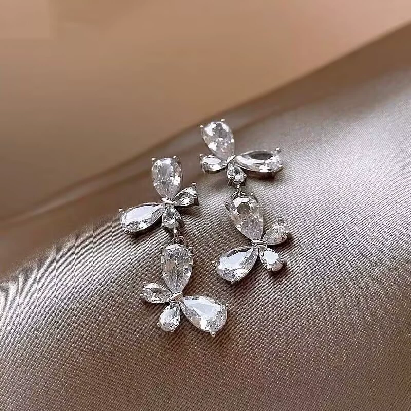Серебряные серьги с штифтом, длинные модные элегантные серьги, серебро 925, премиум, корейский/французский стиль
