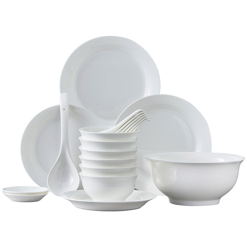 Porcelana de pelo solto, platos de porcelana simple, platos y palillos, combinación de platos y palillos creativos, estilo chino de lujo ligero y nuevo regalo de platos