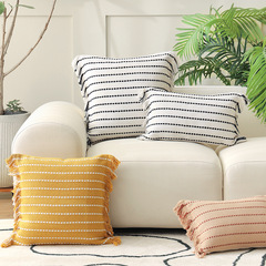 Beam Tri-Color Embroidered Pillowcase Without Filling, Loom-Woven Office Home Use Modern Minimalist Sofa Cushion Waist Pillow