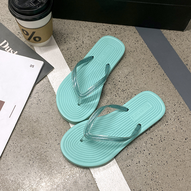 Zapatillas de flip flop para mujeres de moda brillante y fresca nueva moda para viajar en verano a la playa para usar zapatillas