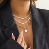 Accessory, necklace from pearl hip-hop style, metal chain, European style