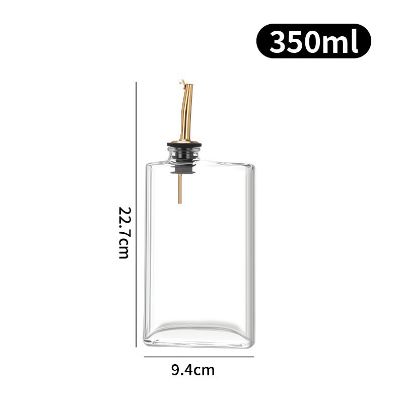Botella cuadrada 350 ml de apertura y cierre automático dorado