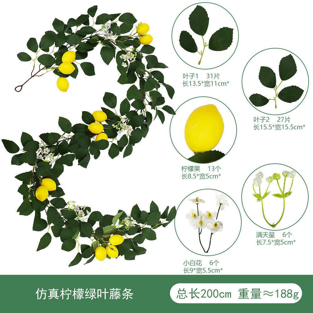 Simulación de vinas de hoja verde de limón