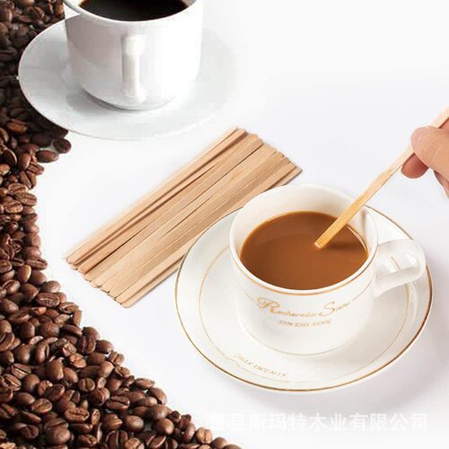 Wooden coffee stirrer beverage mixer, milk tea jam stirrer, solid wood honey milk stirrer