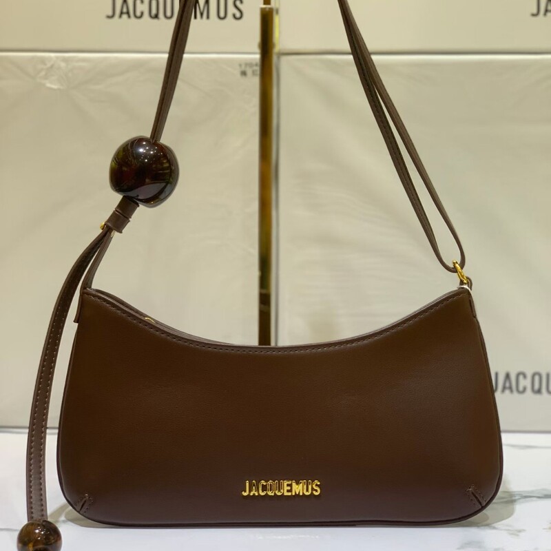 Jacquemus Niche Design Genuine Leather Underarm Bag with Adjustable Beads, Single Shoulder Crossbody Bag, Handbag Baguette Bag for Women Jacquemus Niche Design Genuine Leather Underarm Bag with Adjustable Beads, Single Shoulder Crossbody Bag, Handbag Baguette Bag for Women
