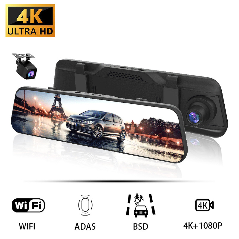 新しい 9.66 インチ 4K フルスクリーン Wi-Fi ドライブレコーダー バックミラー GPS ストリーミング HD ナイトビジョン ダッシュカム|undefined