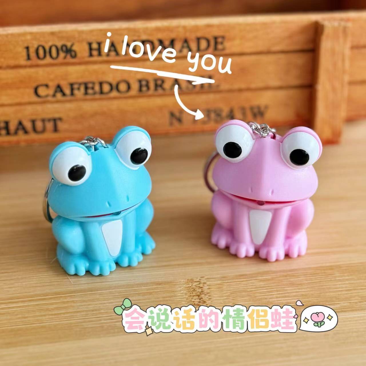 BS-079 Big Eye Frog LED Luminous Key Buckle Cartoon Animal Pendant…